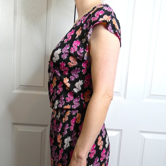 Andy Warhol Pepe Jeans Dollar Signs Wrap Dress M Novelty Pop-Art Punk Rock OOAK - Picture 7 of 14